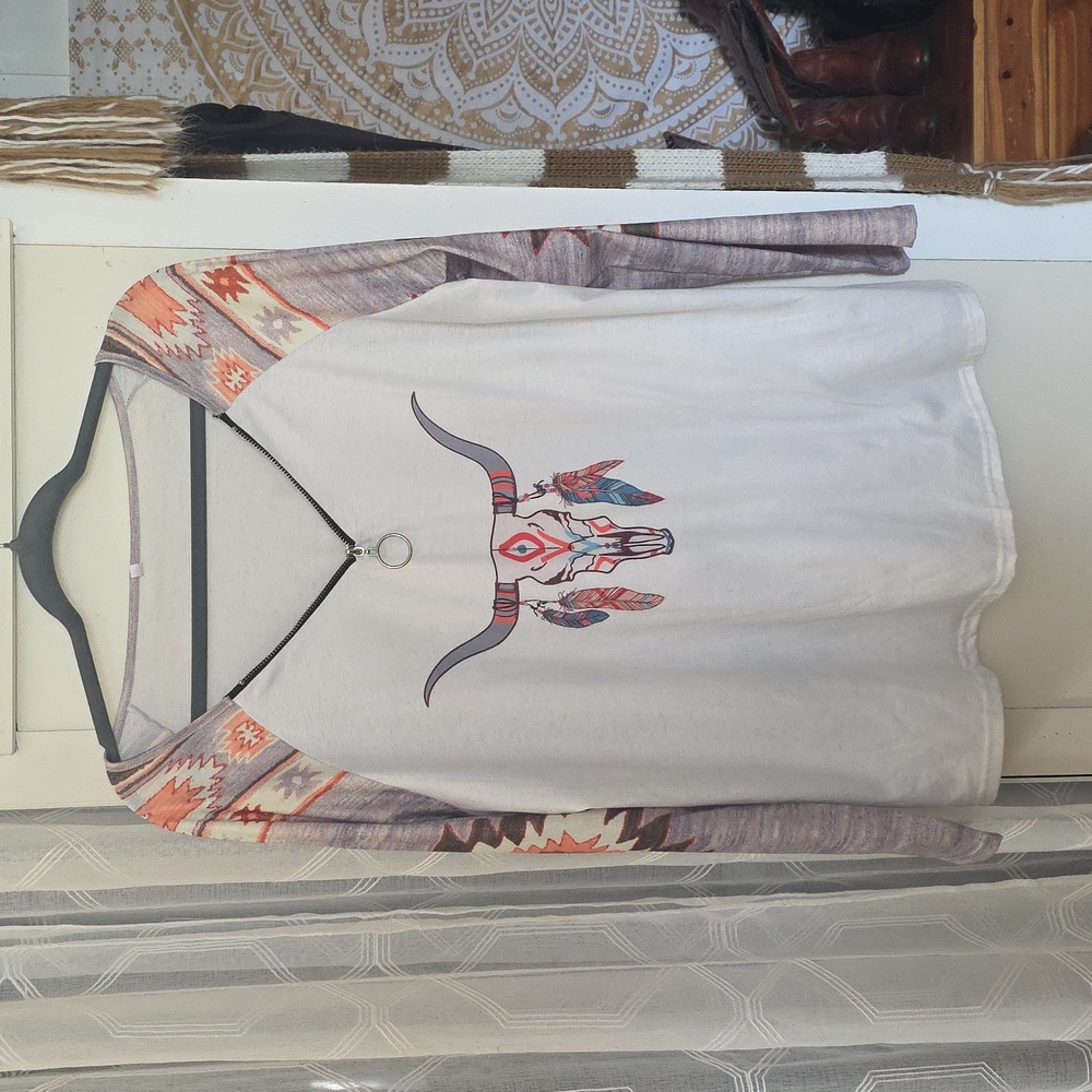 Bohemian Longhorn Print Women's Top